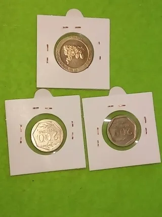 Lote 3 monedas 200 pts España 1986/1987/1990