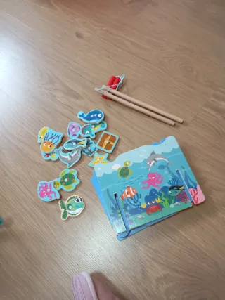 Juego de Pesca Magnética Infantil Madera