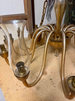 Ricambi Lampadario Vetro Murano Oro Trasparente