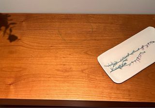 Aparador recibidor madera y cristal