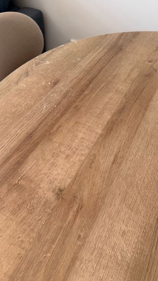 Mesa de comedor redonda madera y metal