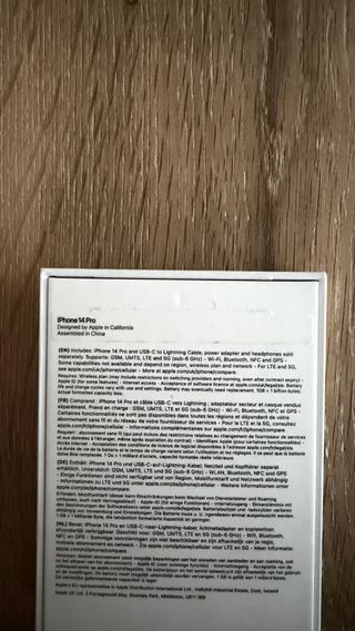 Caja iPhone 14 Pro Completa