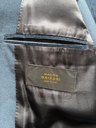 Giacca Mauro Grifoni in velluto blu a costine