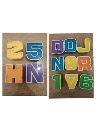 Lettere e numeri robot trasformabili