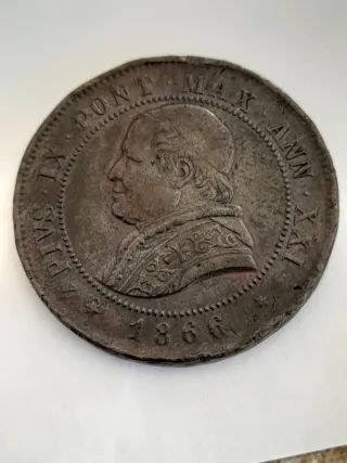 Moneta 4 soldi 1866 Pio IX