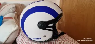Casco Moto Sparco Blanco y Azul