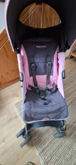 Silla de paseo Maclaren gris y rosa