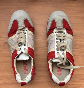 Zapatillas casual mujer rojas y blancas