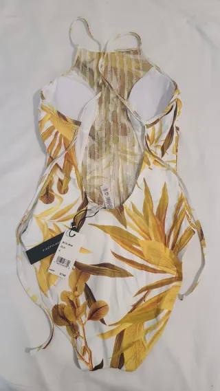 Bañador BCBGMAXAZRIA Blanco y Amarillo