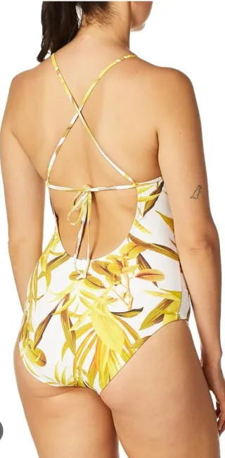 Bañador BCBGMAXAZRIA Blanco y Amarillo