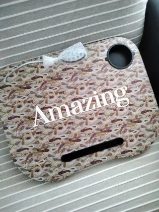 Escritorio Portátil con Luz y Portavasos.Nuevo