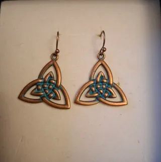 Pendientes Tribales Celtas Cobrizo y Azul