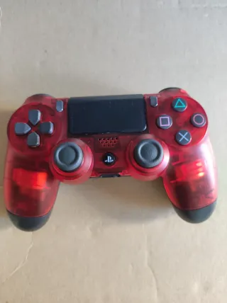 Mando PS4 Rojo Transparente