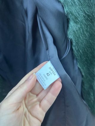 Cappotto lungo pelliccia De’Hart blu e verde