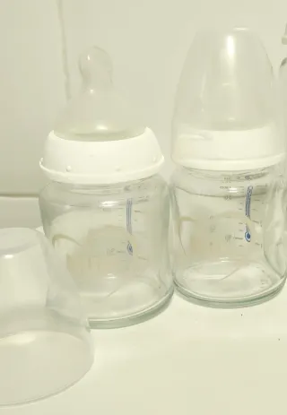 LOTE 2 BIBERONES CRISTAL 120 ml-NUK