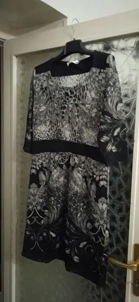 Abito donna corto maniche 3/4 fantasia