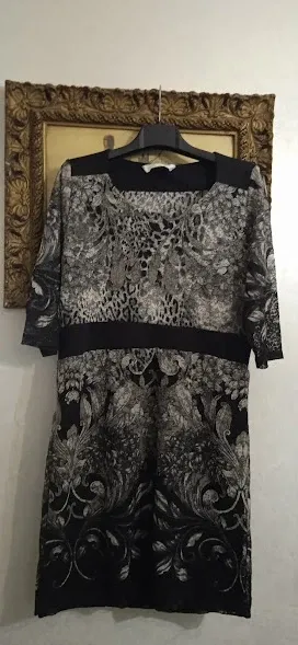 Abito donna corto maniche 3/4 fantasia