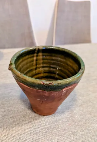 MORTERO ANTIGUO VIDRIADO