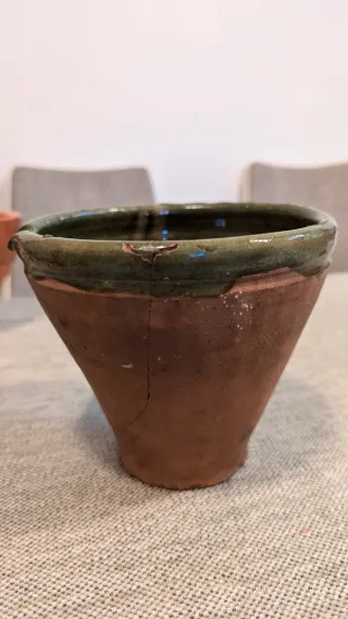 MORTERO ANTIGUO VIDRIADO