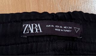 Pantalones Zara Hombre Negro Talla XL