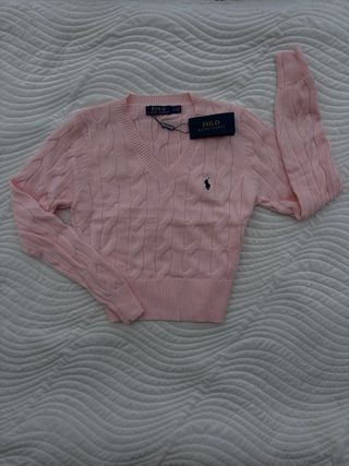 Jersey Polo Ralph Lauren V-neck Rosa Talla S