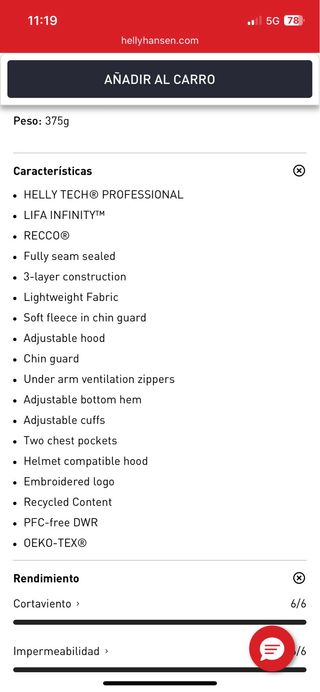 Conjunto cortaviento ultraligero 950€ Helly Hansen