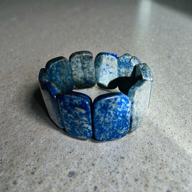 Pulsera Sodalita Natural Azul Gris