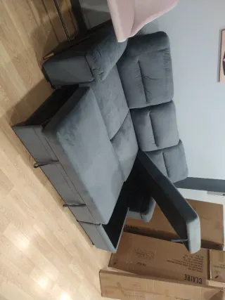 Sofá Hacemos enviosmodular gris de tela