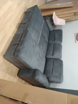 Sofá Hacemos enviosmodular gris de tela