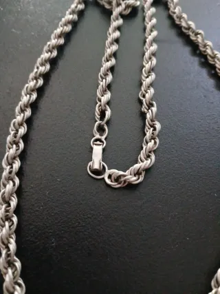 Collar cadena cordón macizo plata