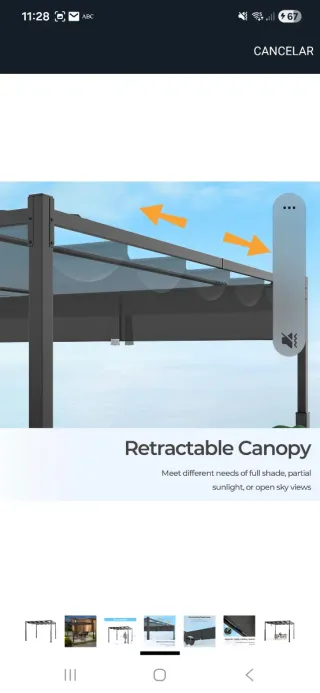 Pérgola 3x3 gris oscuro