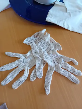 Conjunto guantes retro años 50 (marrón y blanco)