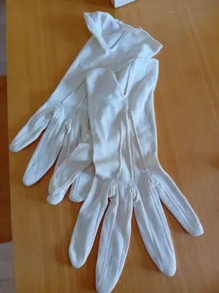 Conjunto guantes retro años 50 (marrón y blanco)