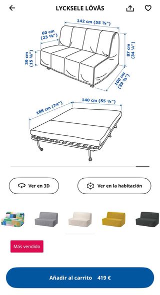 Sofá Cama Beige Tela Nuevo