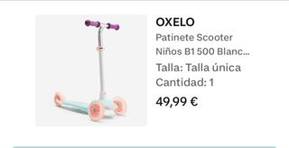 Patinete Oxelo Niños B1 500 Blanco