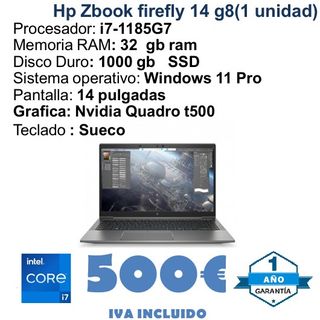 HP Zbook Firefly 14 G8 i7 32GB RAM SSD 1TB
