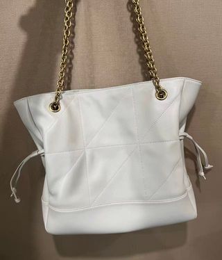 Bolso YSL Jamie Puffer Blanco Dorado