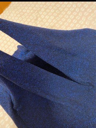 Vestido Zara Hilo Metalizado Azul Talla S