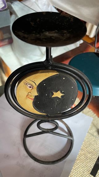 Porta candele etnico Sole e Luna vintage