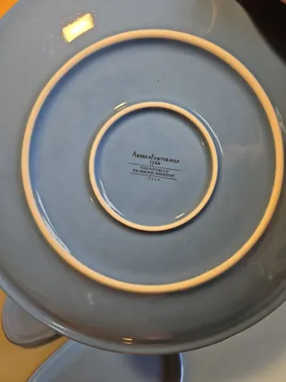 Set 5 Fuentes Porcelana Azul Ovaladas