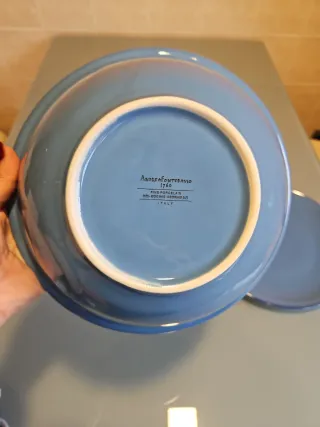 Set 5 Fuentes Porcelana Azul Ovaladas