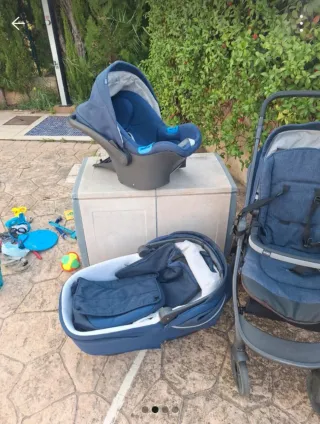 Capazo/silla de paseo bebé azul