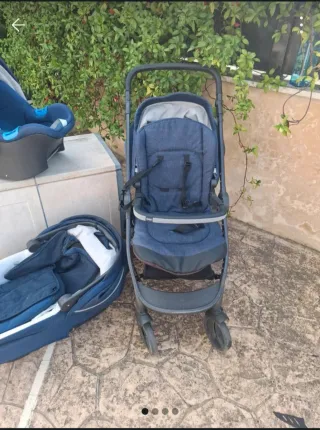 Capazo/silla de paseo bebé azul