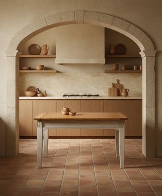 Mesa rústica de madera blanco viejo