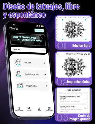 Impresora Tattoo Bluetooth Portátil Negra