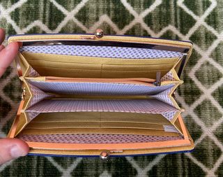 Portafoglio donna blu vernice