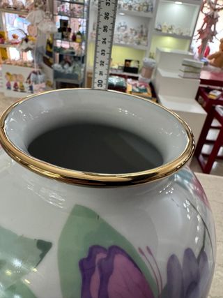 Vaso L'Infinito Porcellana 30cm Farfalle Fiori