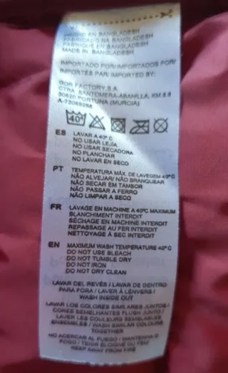 Chaleco acolchado verde y rojo