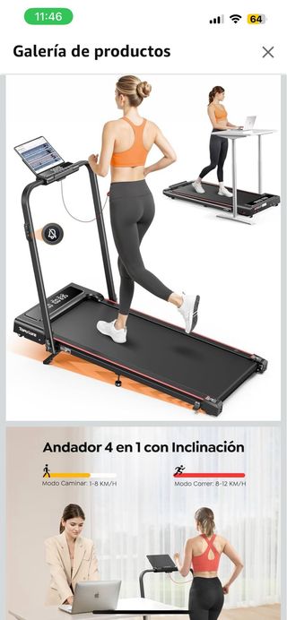 Cinta de Correr Plegable TOPUTURE 4 en 1. Sin exrr