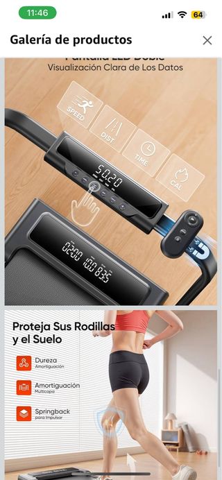 Cinta de Correr Plegable TOPUTURE 4 en 1. Sin exrr